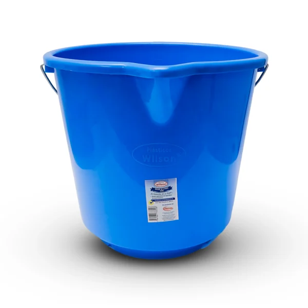 Balde Wilson azul de 16 litros visto de frente.