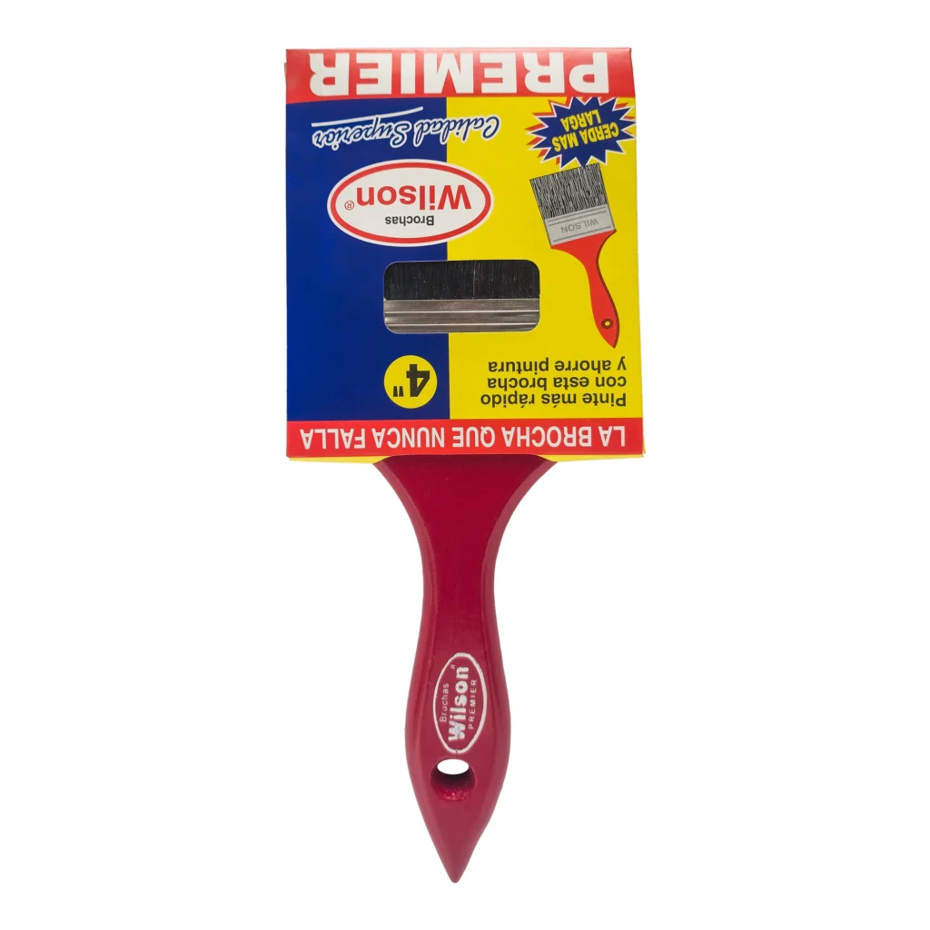 Brocha Wilson Premier cabo de madera de 4 pulgada con vista de frente