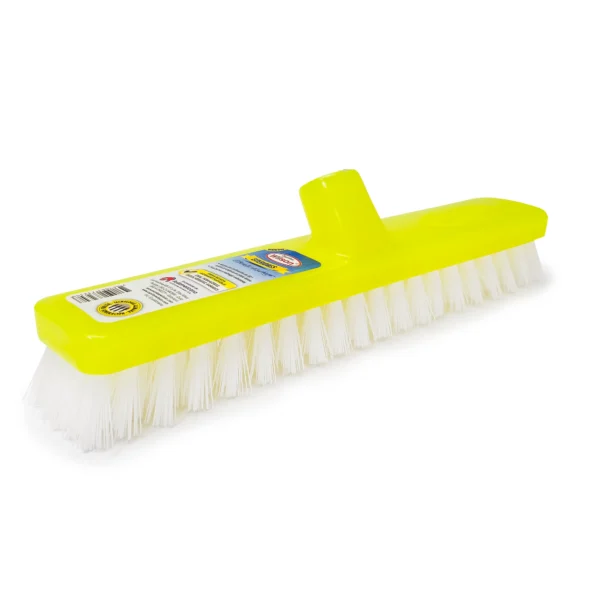 Cepillo Wilson fibra rizada – vista diagonal mostrando cuerpo amarillo y etiqueta visible